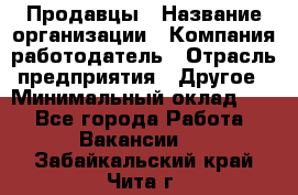 Продавцы › Название организации ­ Компания-работодатель › Отрасль предприятия ­ Другое › Минимальный оклад ­ 1 - Все города Работа » Вакансии   . Забайкальский край,Чита г.